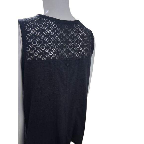 PrAna Women's size Medium Cassi Lace Tank Heather Jersey knit Grungecore Casual - Picture 3 of 11